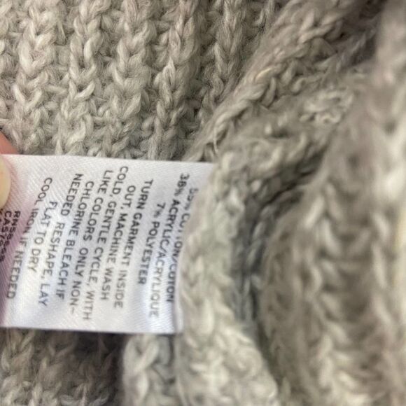 Abound Gray V Neck Fringe Cable tight Knit long sleeve Sweater womens XXL NWT - Picture 5 of 6